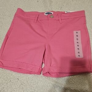 Girl's Old Navy Pink Rolled-Hem Cotton Blend Shorts